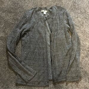 Liz Claiborne Textured Gray Button Up